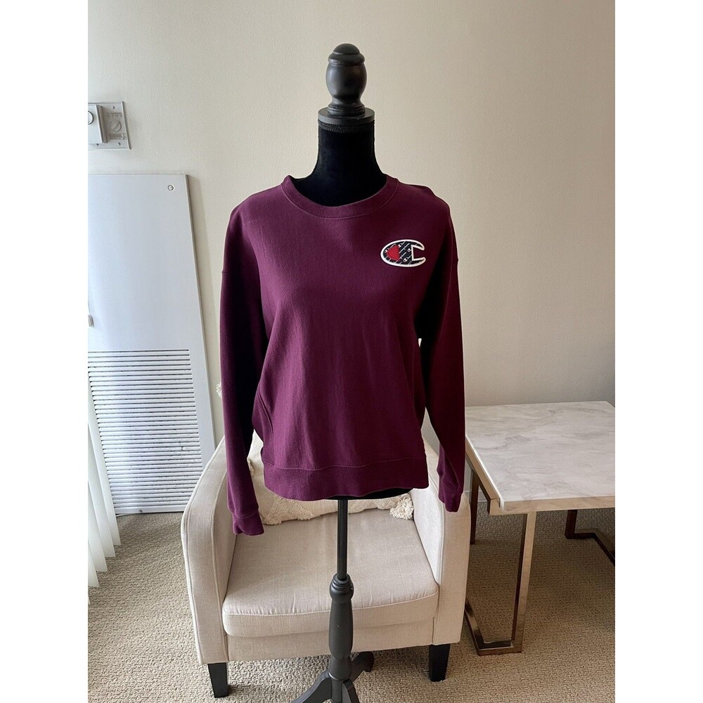 Champion Purple Logo Sweatshirt Size Large
